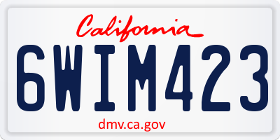 CA license plate 6WIM423