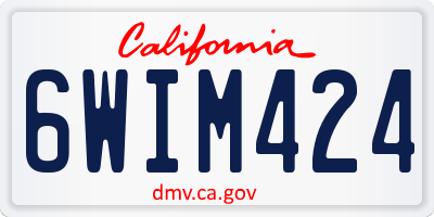 CA license plate 6WIM424