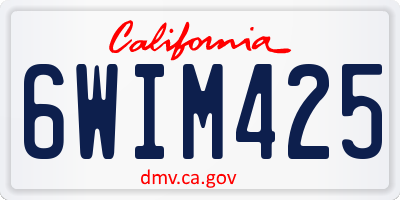CA license plate 6WIM425