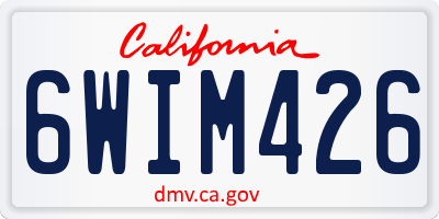 CA license plate 6WIM426