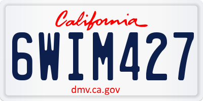CA license plate 6WIM427