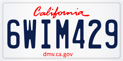 CA license plate 6WIM429
