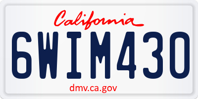 CA license plate 6WIM430