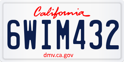 CA license plate 6WIM432