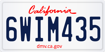 CA license plate 6WIM435