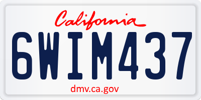 CA license plate 6WIM437