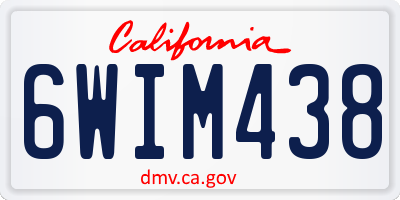 CA license plate 6WIM438