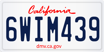 CA license plate 6WIM439
