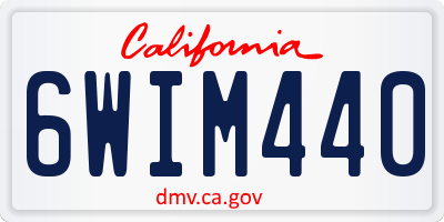 CA license plate 6WIM440