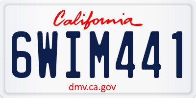 CA license plate 6WIM441