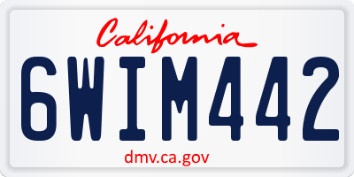 CA license plate 6WIM442
