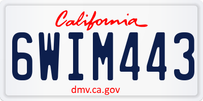 CA license plate 6WIM443