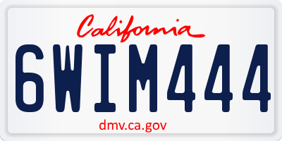 CA license plate 6WIM444