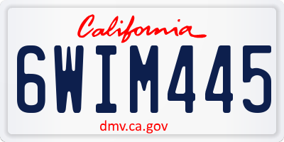CA license plate 6WIM445