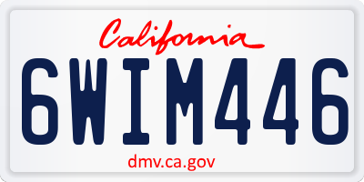 CA license plate 6WIM446