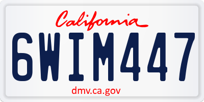 CA license plate 6WIM447