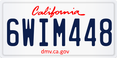 CA license plate 6WIM448
