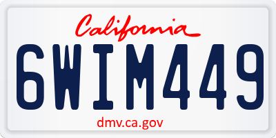 CA license plate 6WIM449