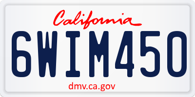 CA license plate 6WIM450