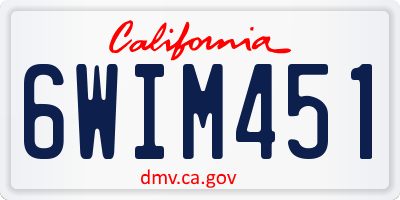 CA license plate 6WIM451