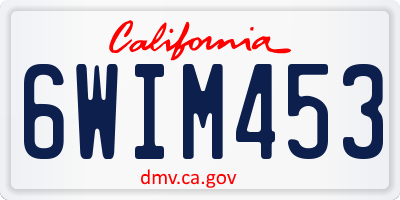 CA license plate 6WIM453