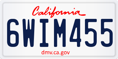 CA license plate 6WIM455