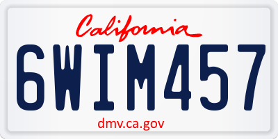 CA license plate 6WIM457