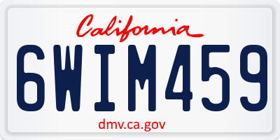 CA license plate 6WIM459