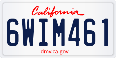 CA license plate 6WIM461