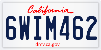 CA license plate 6WIM462