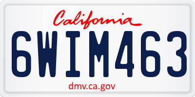 CA license plate 6WIM463