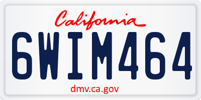 CA license plate 6WIM464