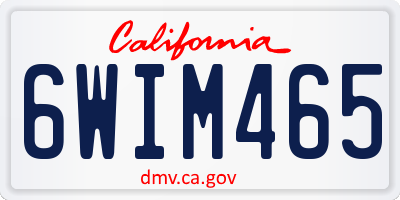 CA license plate 6WIM465