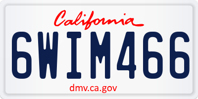 CA license plate 6WIM466