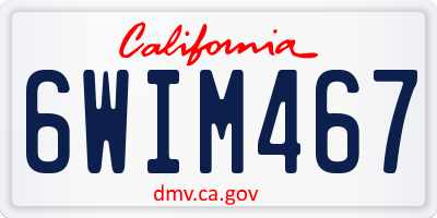 CA license plate 6WIM467