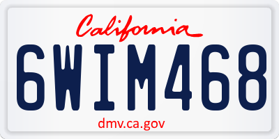 CA license plate 6WIM468