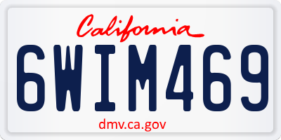 CA license plate 6WIM469