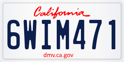 CA license plate 6WIM471