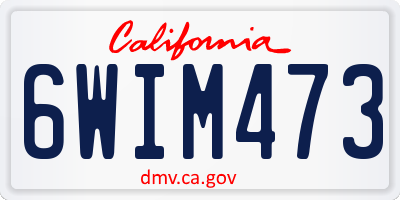 CA license plate 6WIM473