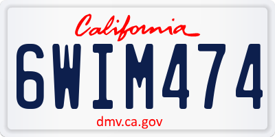 CA license plate 6WIM474