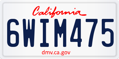CA license plate 6WIM475