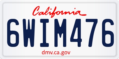 CA license plate 6WIM476