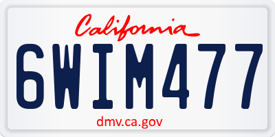 CA license plate 6WIM477