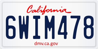 CA license plate 6WIM478