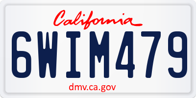 CA license plate 6WIM479