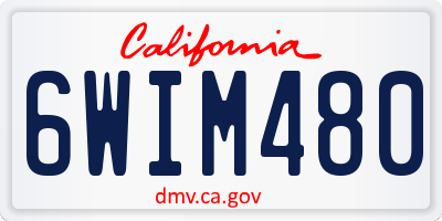 CA license plate 6WIM480