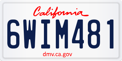 CA license plate 6WIM481
