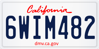 CA license plate 6WIM482