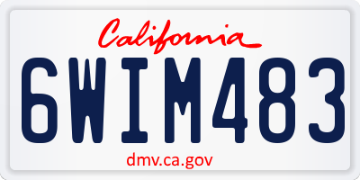 CA license plate 6WIM483