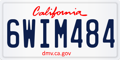 CA license plate 6WIM484
